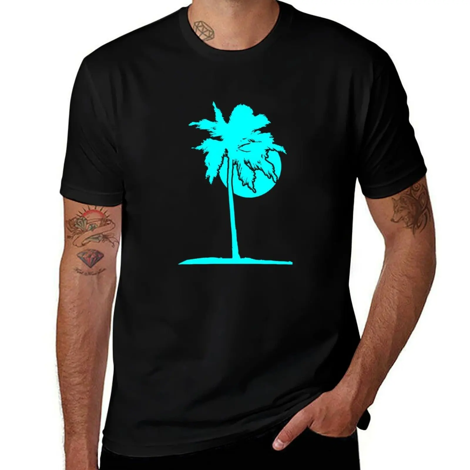 

Palm Island Beach Vacation Sun Sea Beautiful Cool T-Shirt custom shirt cotton graphic tees mens tall t shirts