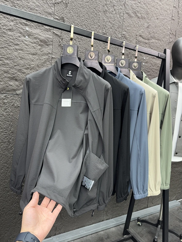 

Svip Sli 3D Men's Outdoor Casual Jaet Spring Comfortable Elastic Collar Pure Color Faionable Youth Regular Fit Long S...