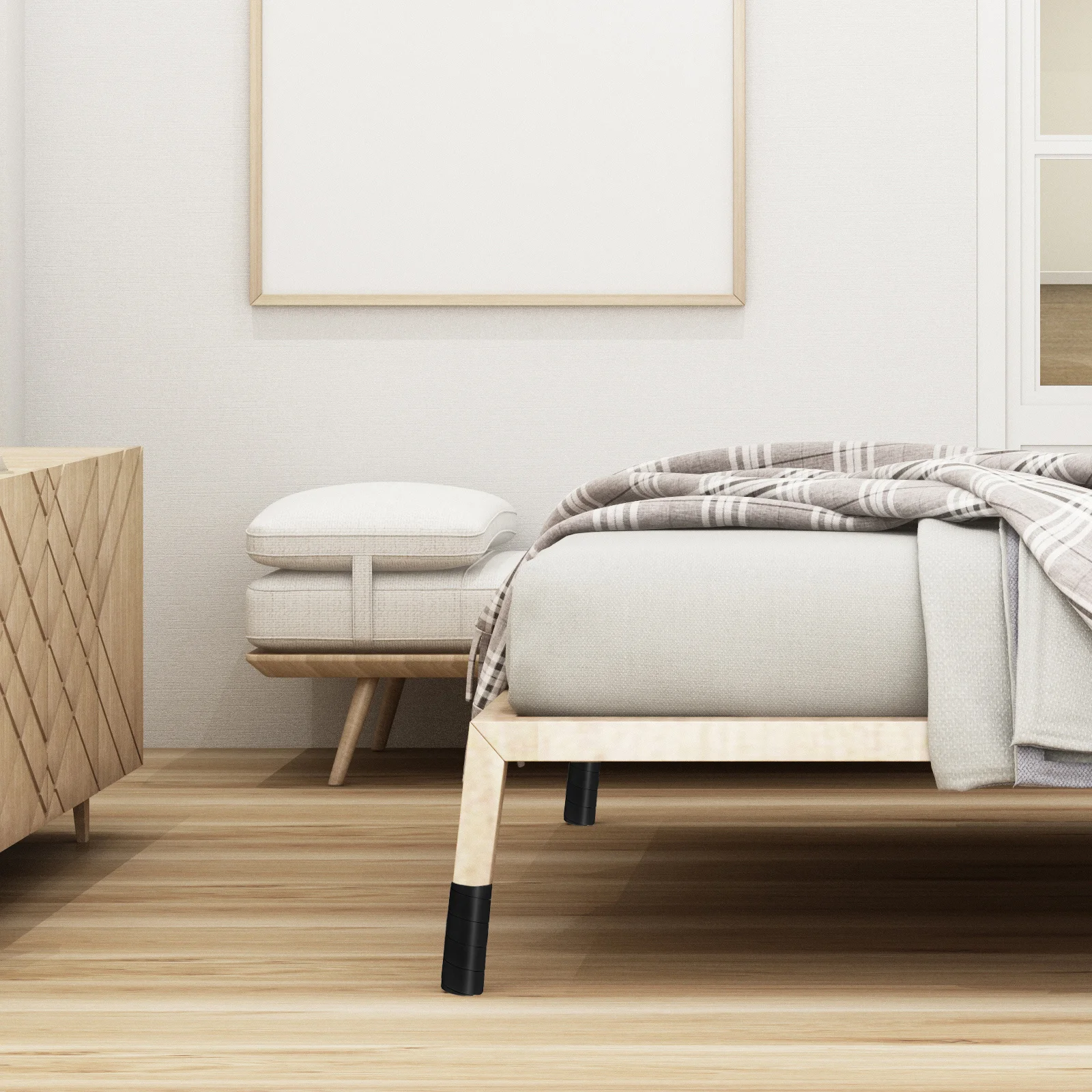 

4pcs Bed Frame Leg Protectors Sturdy Furniture Cups Floor Protectors For Chairs Tables Sofas Scratch Noise Reduction Easy