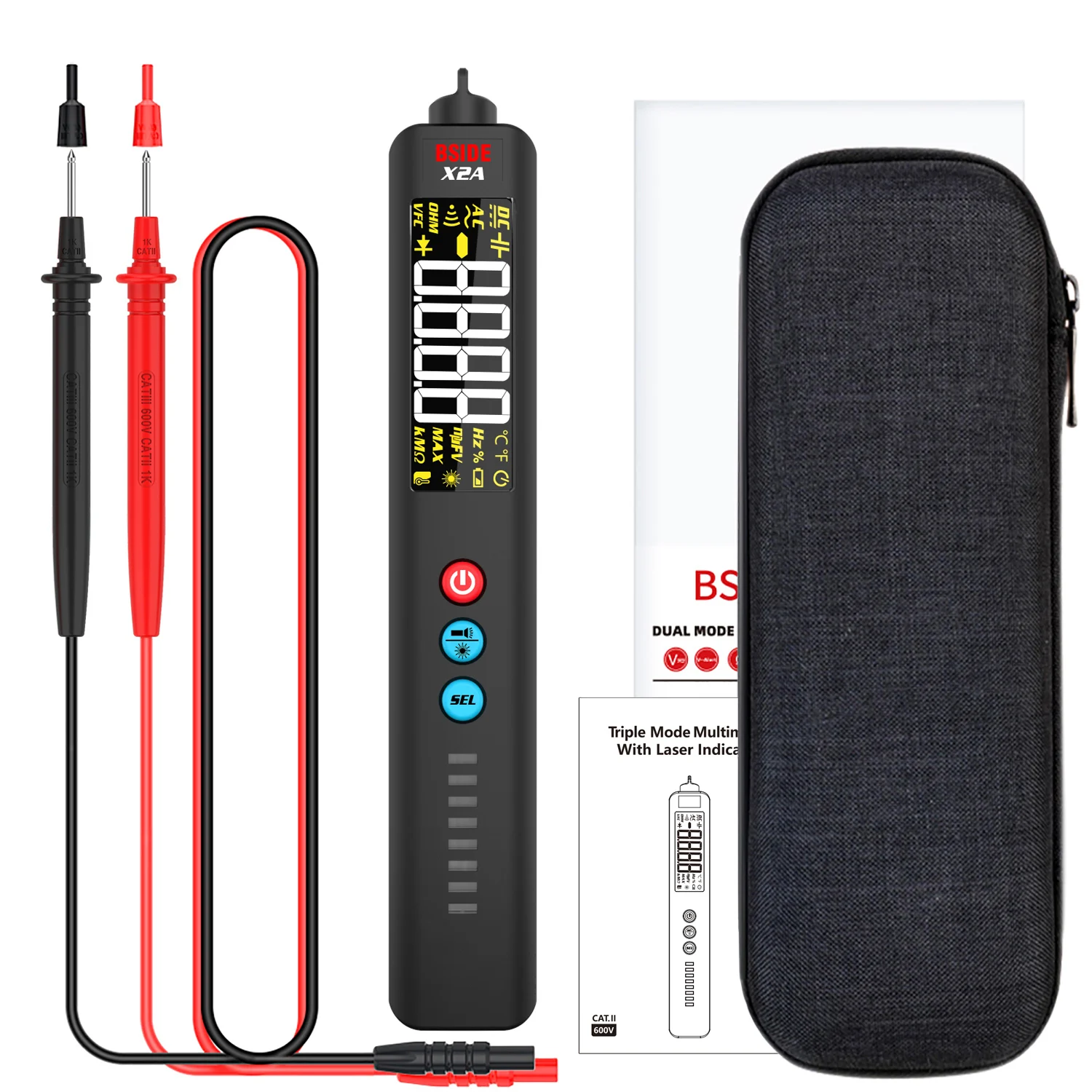 

MAXRIENY Digital Multimeter Voltage Tester Non-Contact Voltage Detector Pen Measure Capacitance VFC Diode Live Check Electric