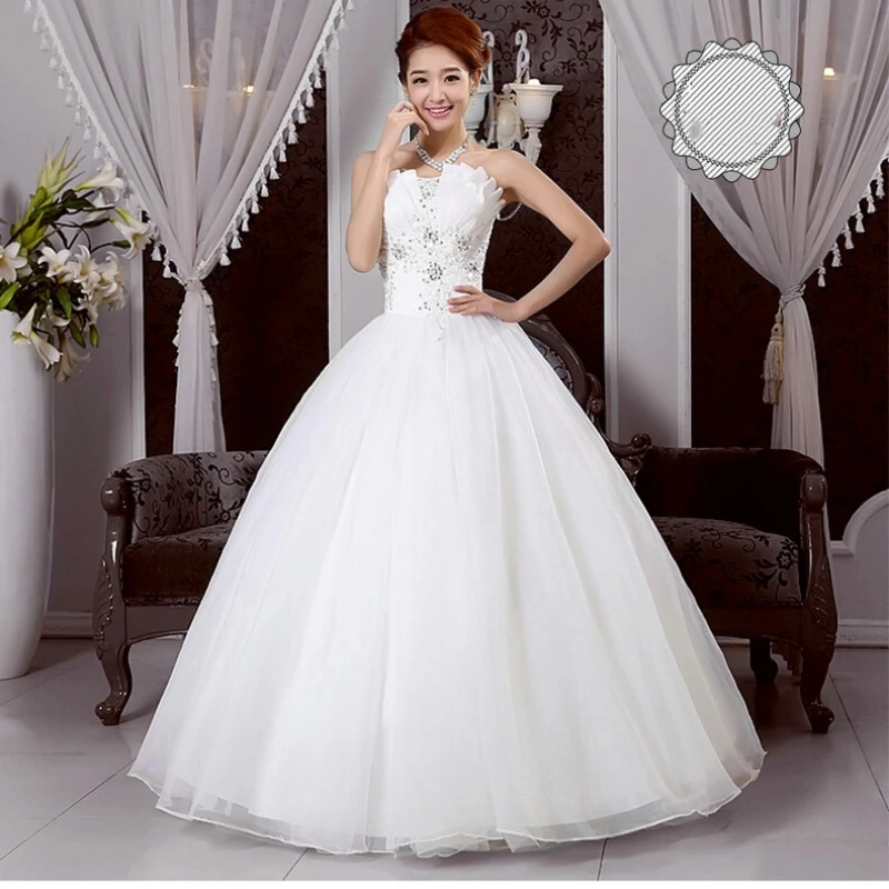 Velnosa Real Photo New Arrival Fashion Lace Sequined Cheap Ivory Wedding dress Spring Summer Bride Gown vestido de noiva