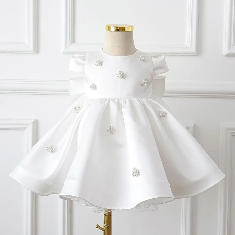 

Girls Korean Princess Dress for Baby Elegant Wedding Dresses Kids Vintage Ball Gown Children 1st Birthday Baptism Party Vestidos