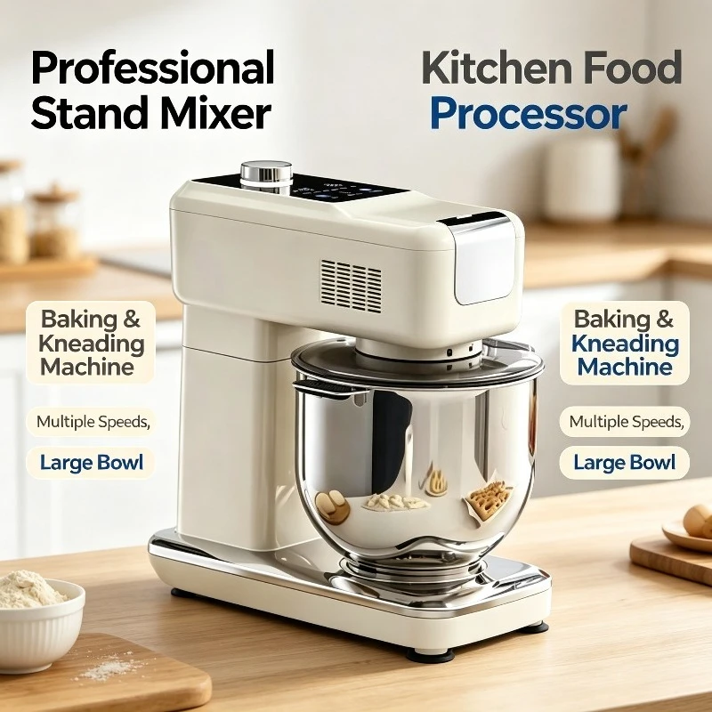 1500W High Power Vertical Stand Mixer 5L Capacity, Multifunctional Kitchen Food Mixer with Weighing and Dough Ferment Function