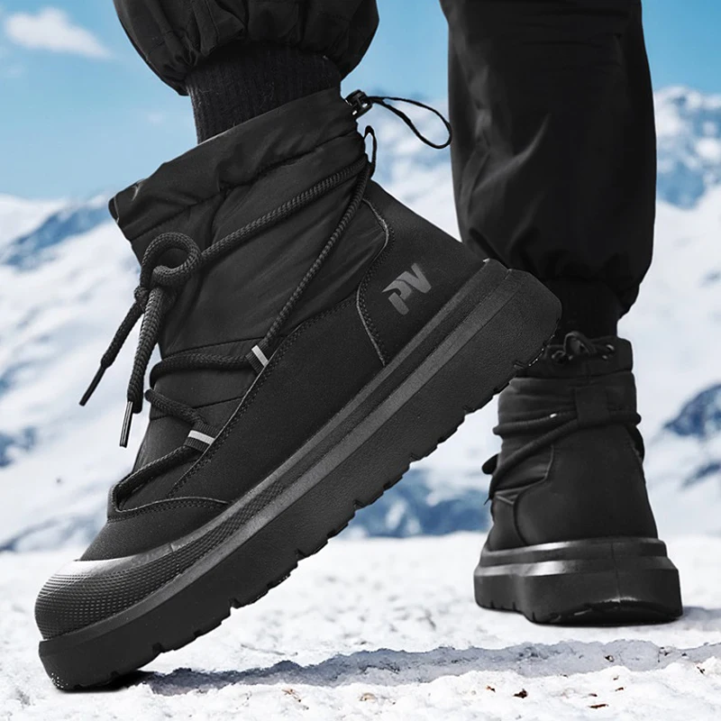 جديد كبير الحجم خفيف الوزن عالي الجودة مضاد للانزلاق الصوف ودافئ قدم واحدة في الهواء الطلق أحذية الثلوج غير رسمية للرجال في الشتاء #5