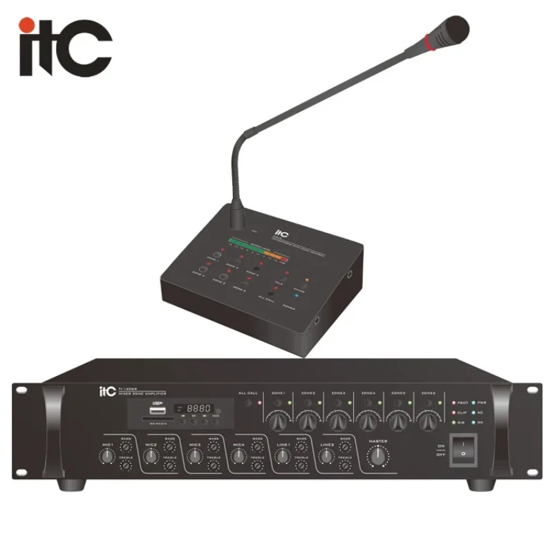 6 مناطق متكاملة 24 فولت مكبر للصوت Usb/sd/blue-tooth/fm الصوت خلاط الطاقة مكبر للصوت مع موالف MP3