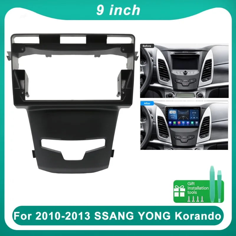 9 Inch Car Radio Fascia Frame For SsangYong Korando 2010-2013 Android Stereo Dashboard Installation Panel Kit