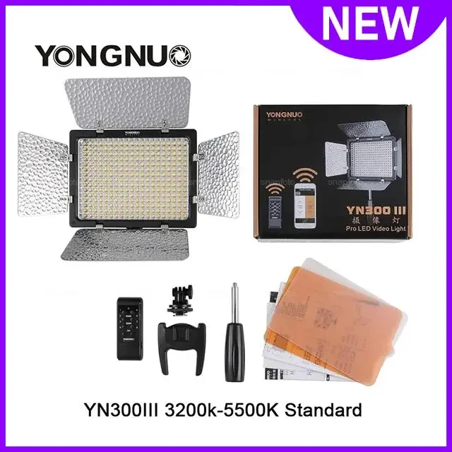 YongNuo YN300 III YN300III 3200k-5500K CRI95 Camera Photo LED Video Light Optional With AC Power Adapter NP750 Battery Stand KIT