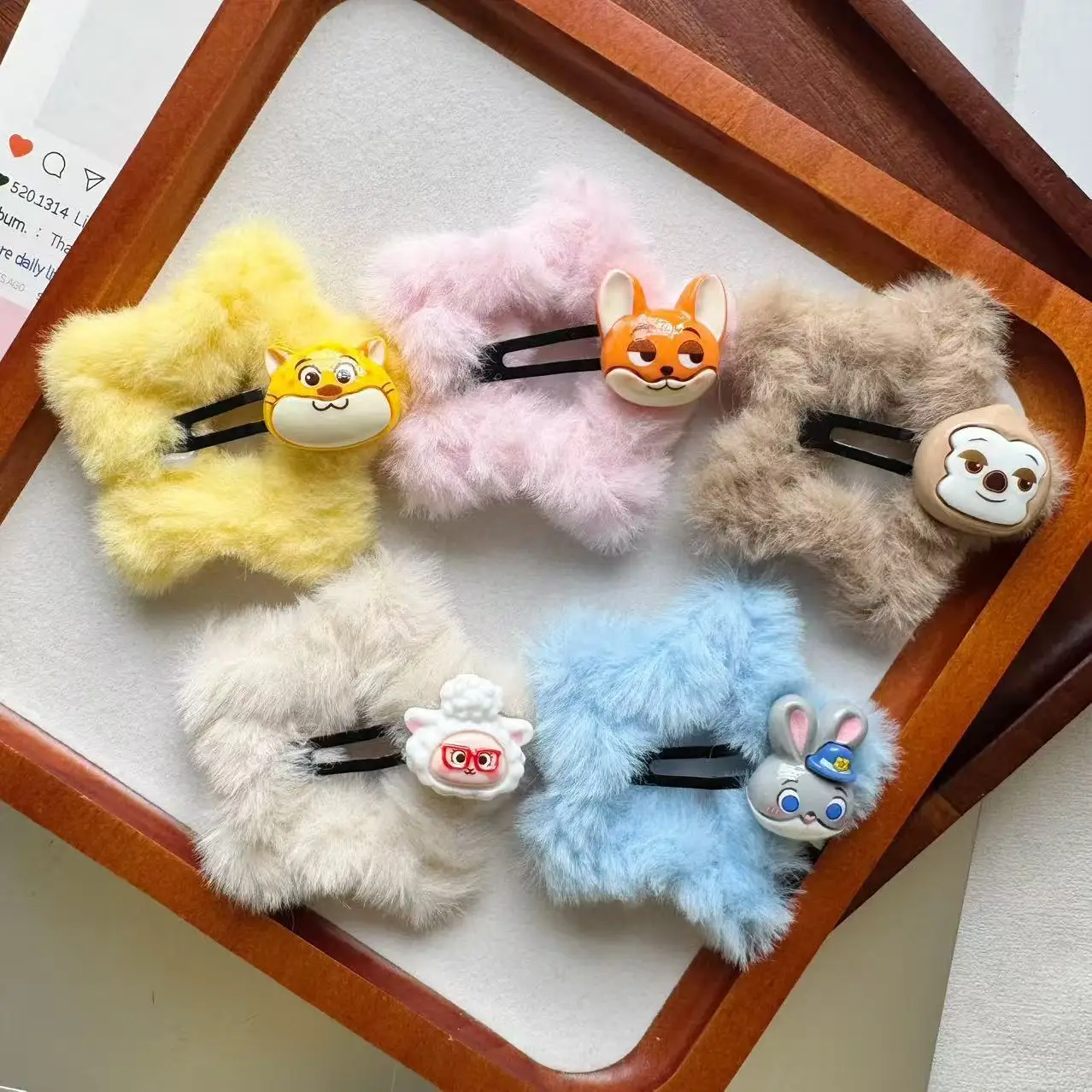 

5PCS Kawaii Disney Judy Hopps Hair Accessory Nick Wilde Plush Bang Clip Sweet Cute Hair Accessory For Girls Gift For Girls