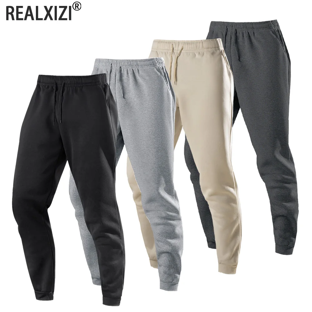 

Autumn Winter Men's Jogging Sweatpants Male Running Workout Breathable Long Pants Men's Solid Color Casual Trousers Pants