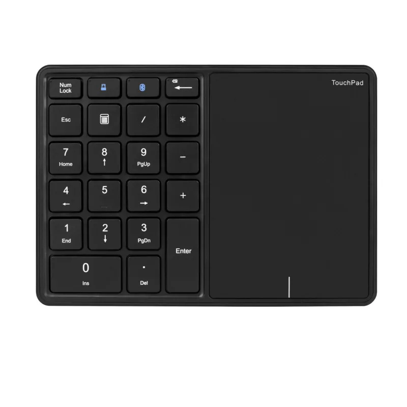 Wireless 2.4G&Bluetooth Numeric Keypad With Touchpad 22 Keys Number Keyboard Rechargeable Number Pad For Accounting Windows IOS