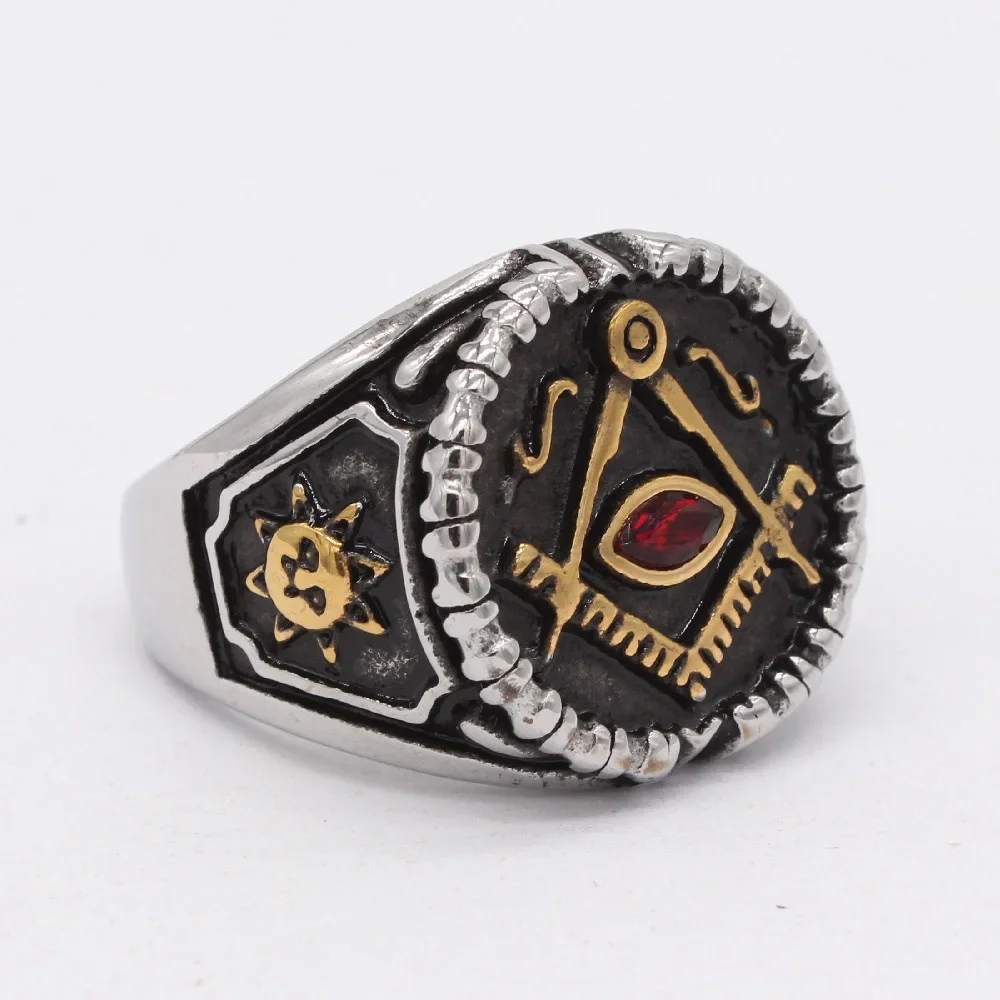 

Vintage AG Masonic Stainless Steel Men's Rings Size 7-12