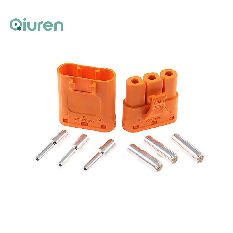 Amass LCC30-M/F Copper plated with silver MR60 Latched cable crimped DC plug of lithium battery