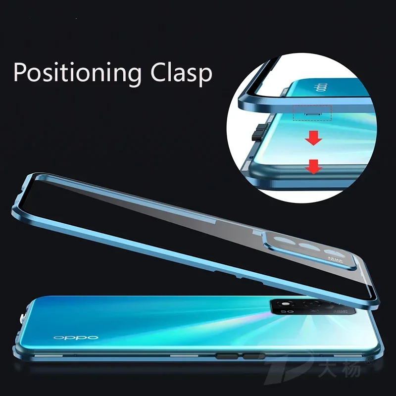 Double Sided Temper Glass Metal Magnetic Phone Case for OPPO Find X3 X5 X8 F23 F25 F27 Pro Plus 5G Full Lens Protect Cover Cases