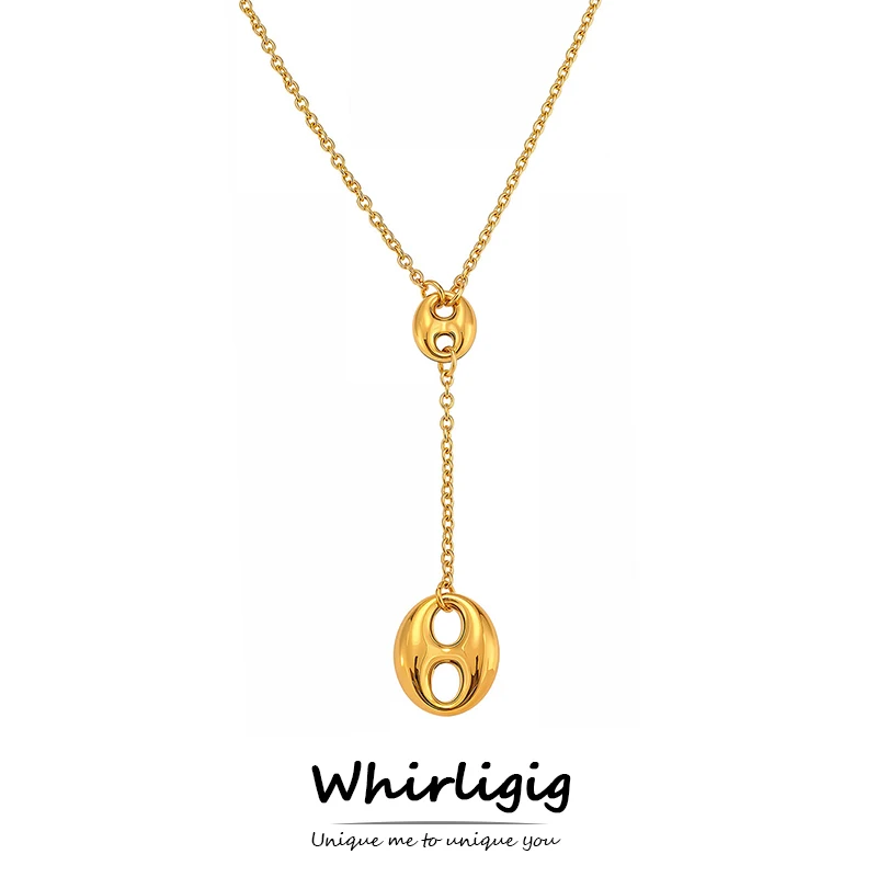 Trendy 4 Models Y Necklace For Women 18k Gold Plated Lariat Necklace Stainless Steel Chain Pendant Necklaces Dainty Jewelry Gift