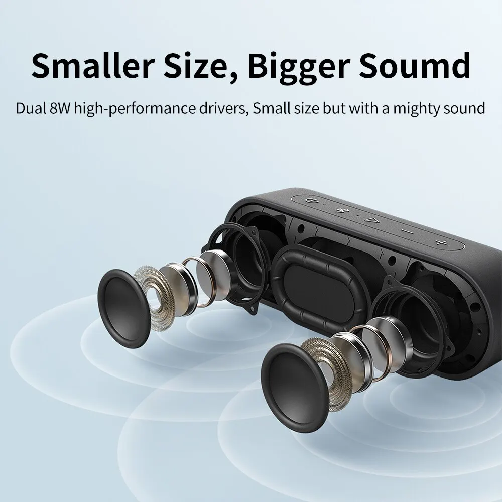 Tribit xsound đi Loa bluetooth di động IPX7 không thấm nước tốt hơn bass 24 giờ Thời gian chơi cho Đảng cắm trại Loa Type-C AUX