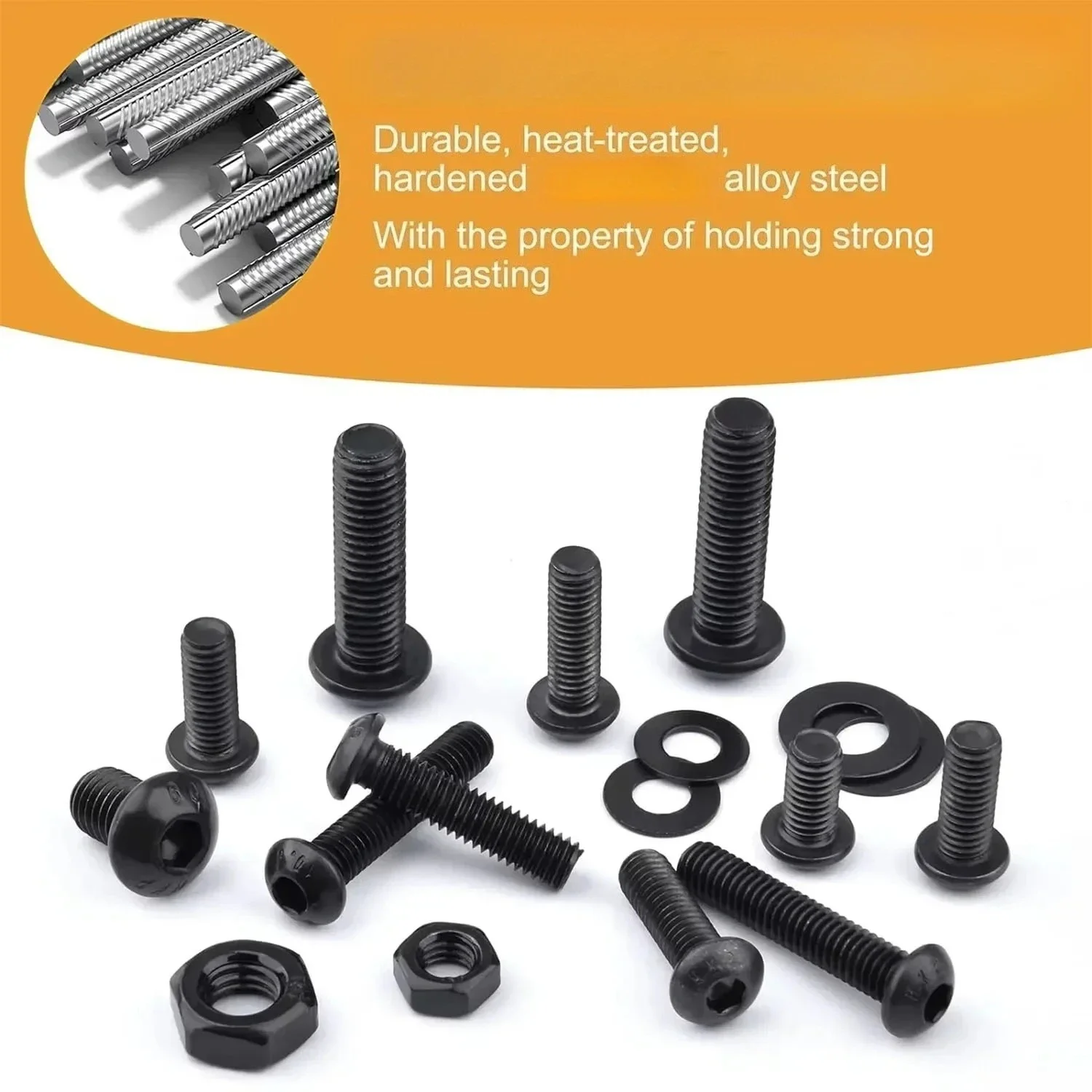 VKKM87 M6 zeshoekige boutmoercombinatie, lengte 10 tot 30 mm, geschikt voor verschillende toepassingsscenario's.