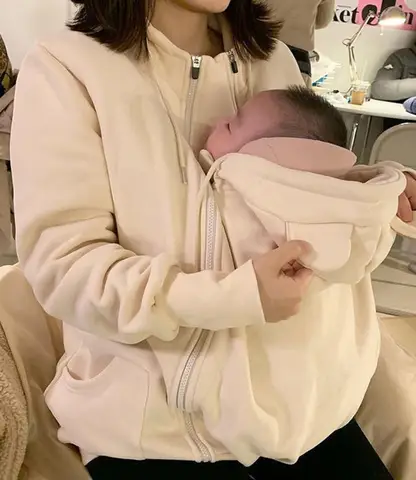 아기 캐리어 재킷, 임신 의류, 겨울 출산 의류, 플리스 겉옷, 캐주얼 엄마 후드 캥거루 코트 착용 Best5
