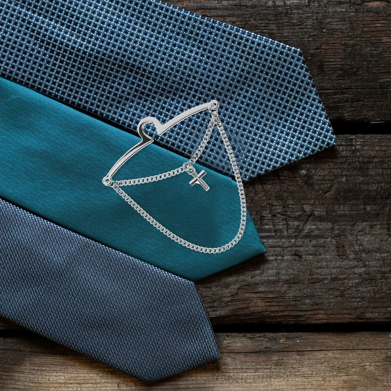 

2Pcs Tie Chain Cross Design Copper Collar Clip Business Wedding Necktie Formal Accessories Tie Clip Copper Collar Pin Clips