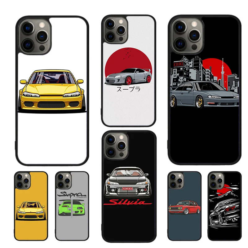 Silvia J-JDM Cars Celular Mobile Smartphone Cases For iPhone 16 15 14 12 13 mini 11 Pro MAX 6S 7 8 Plus SE2020 Coque Fundas