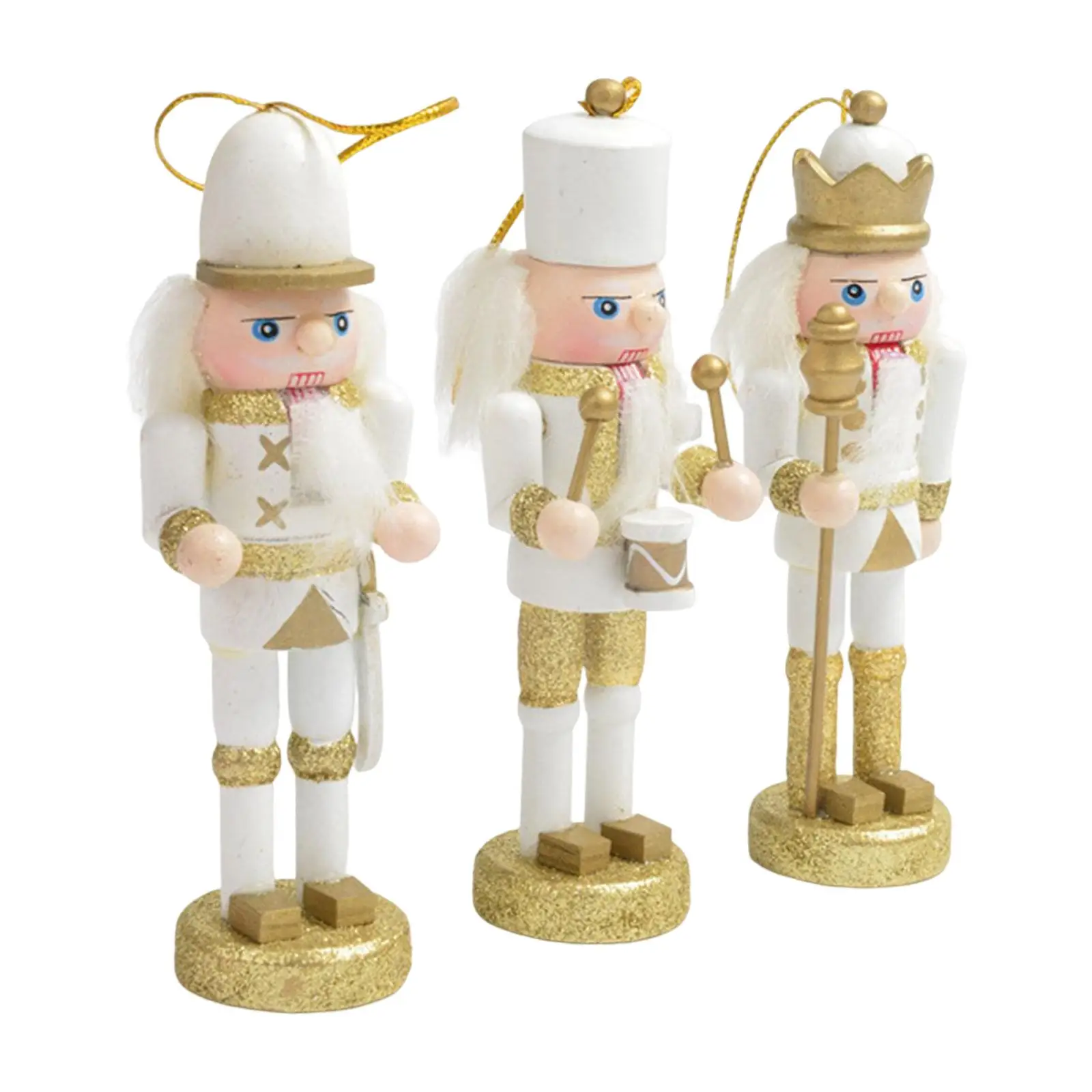 4/5/6PCcracker Figure with Rope, Handpainted Soldier Doll (Movable Mouth), 4.7 inch Decorative Figurine Collection