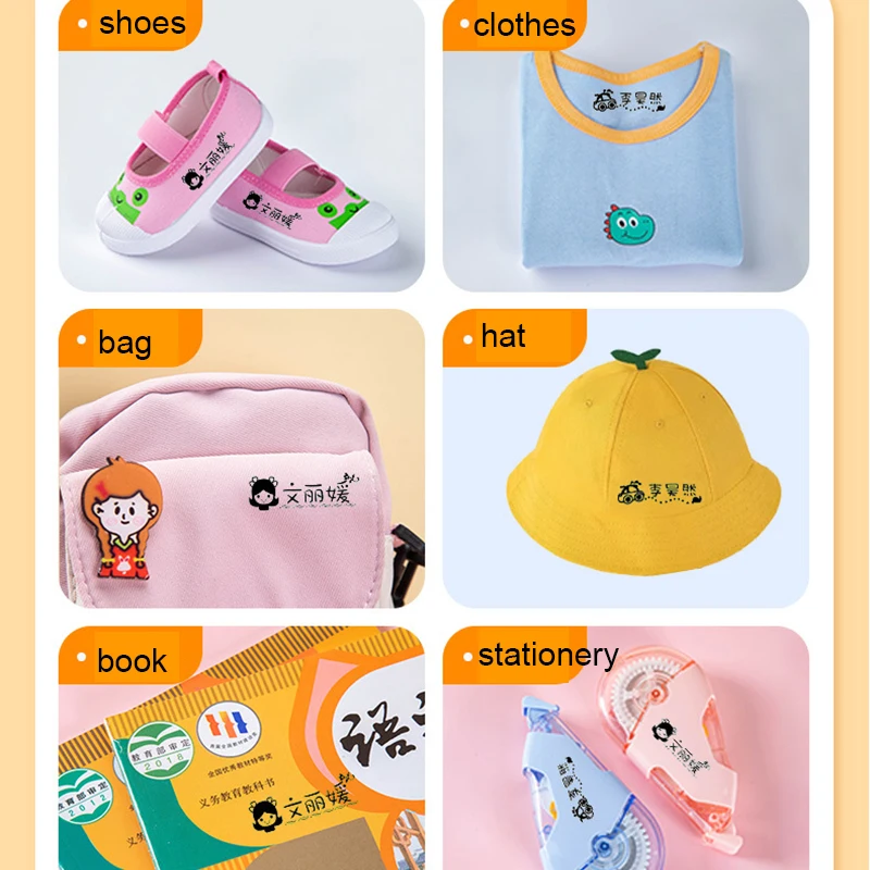 Personalized Name Stamp for Girl Boy Kingdergarden for Children Clothes Waterproof DIY Craft Professional Care Seal Gift Tape