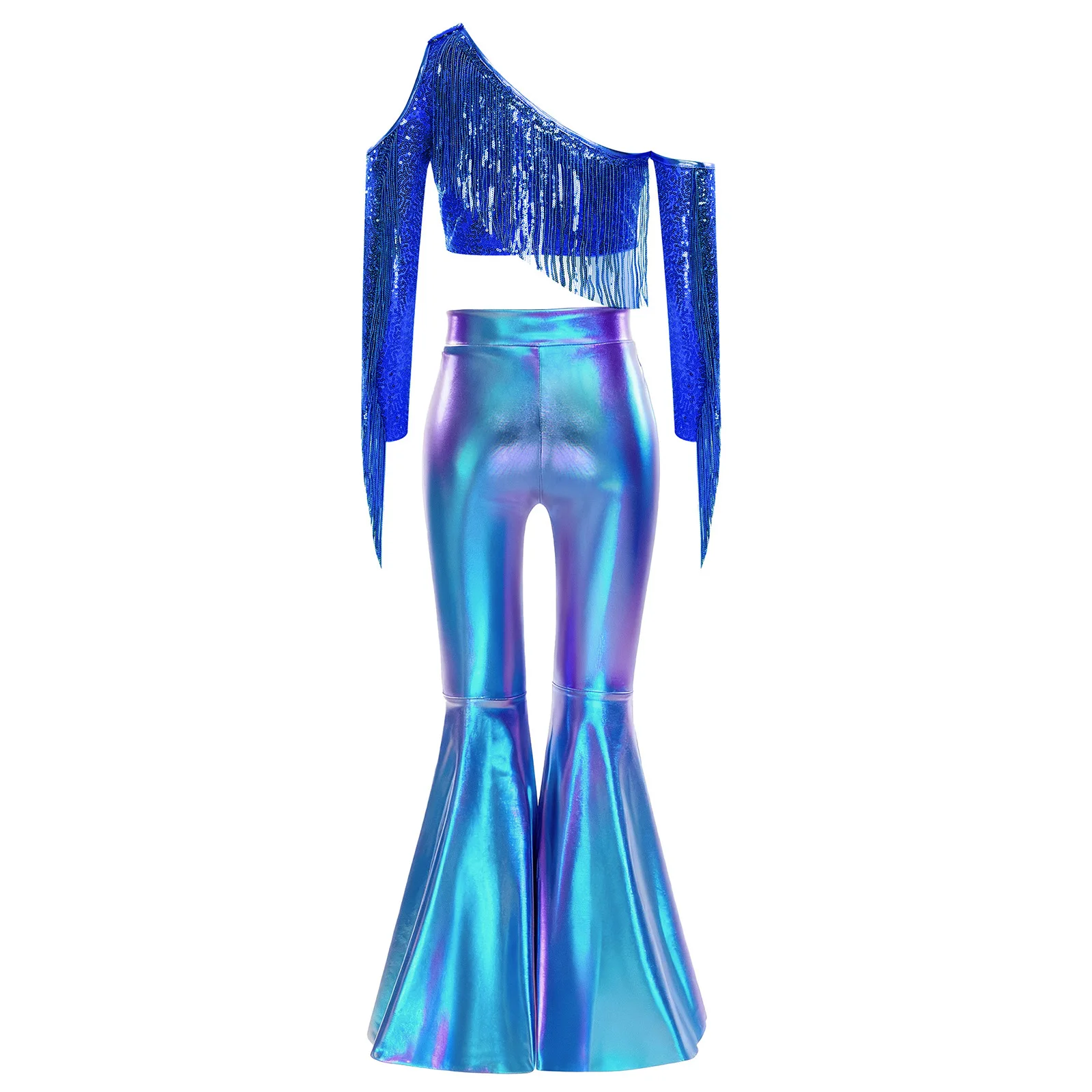 الفتيات ديسكو الهبي الترتر زي الجاز ملابس الرقص مجموعات الأطفال ملابس لامعة الاطفال شرابات الشارع الشهير أداء زي