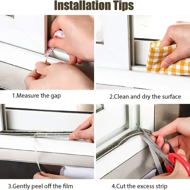 32.8Ft Weather Stripping Door Window Seal Strip, Selfadhesive Strong Adhesion, Soundproofing, Draft Blocker, Dustproof 5