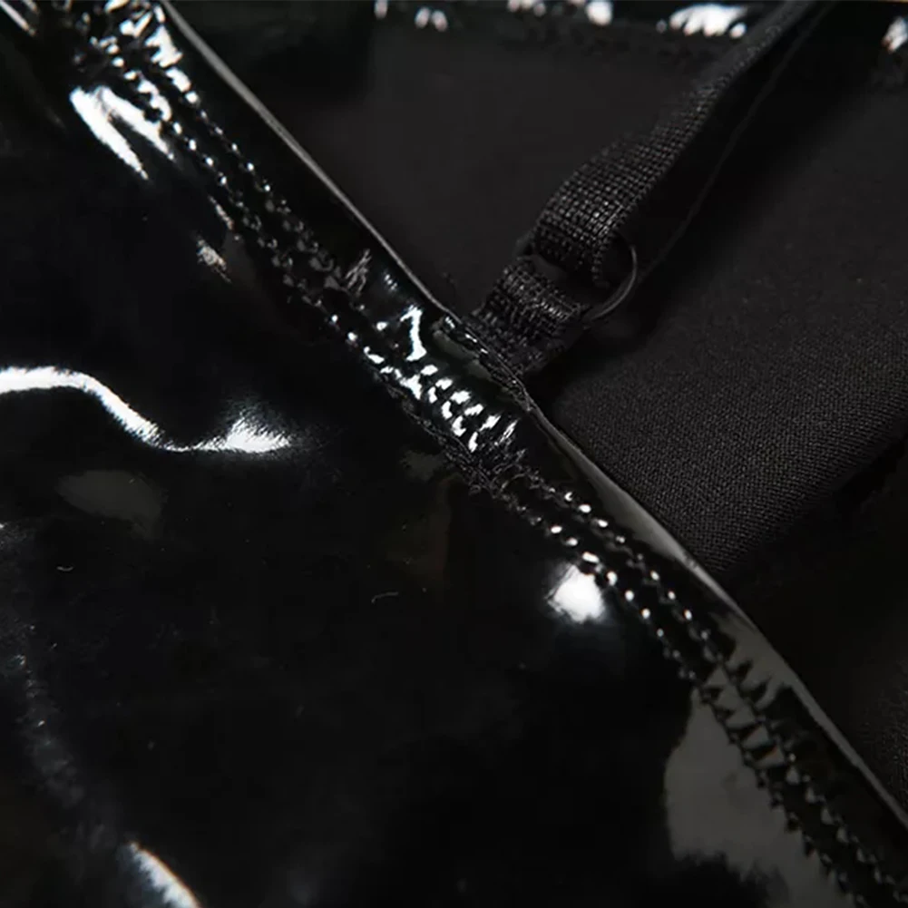 

Сексуальное женское облегающее платье из искусственной кожи с мокрым внешним видом, коктейльное Клубное платье, обтягивающее дышащее модное эластичное платье