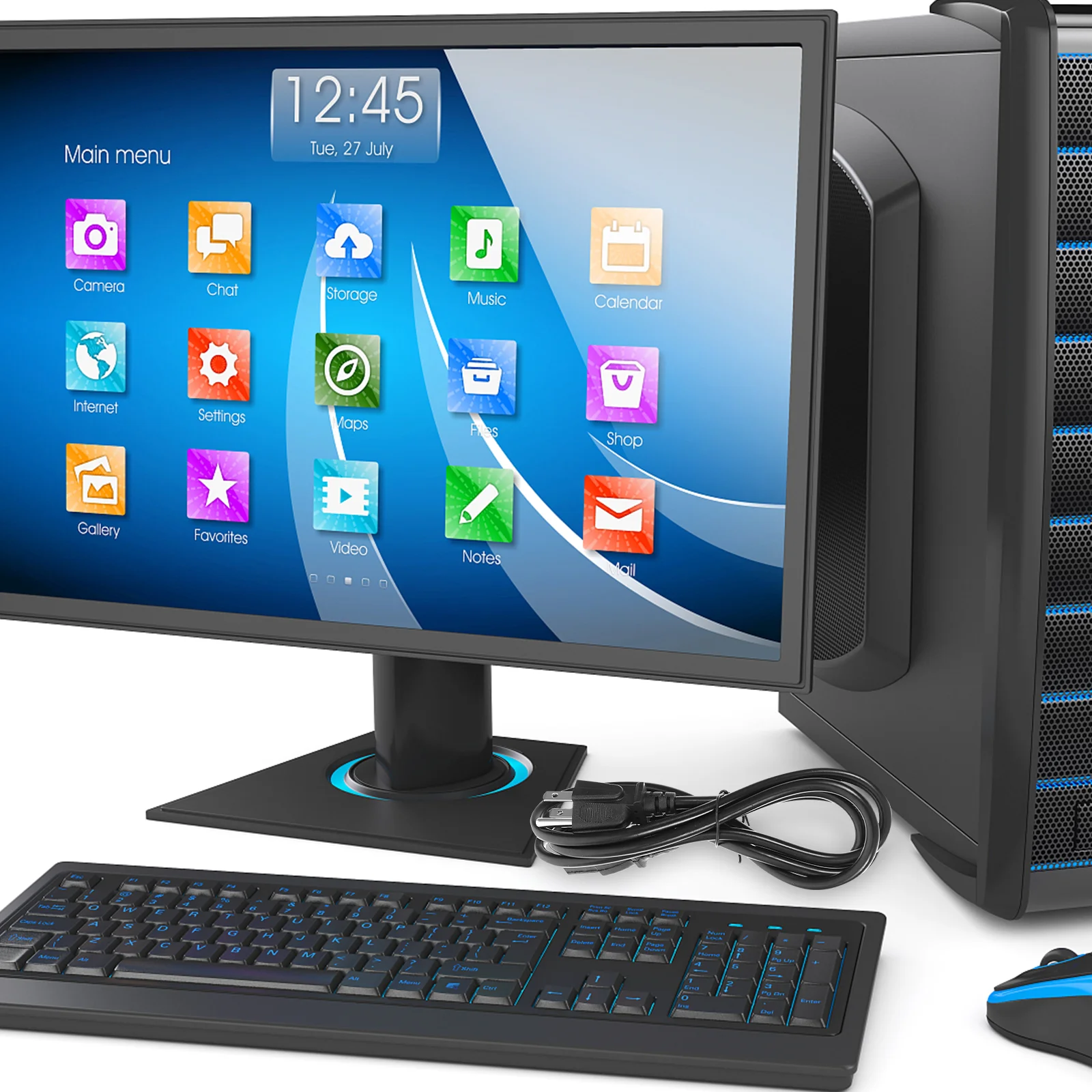 

2 Pcs Power Cord Adapter Computer Monitor Supply Cable Replacement Cables Copper Cords for Electronics