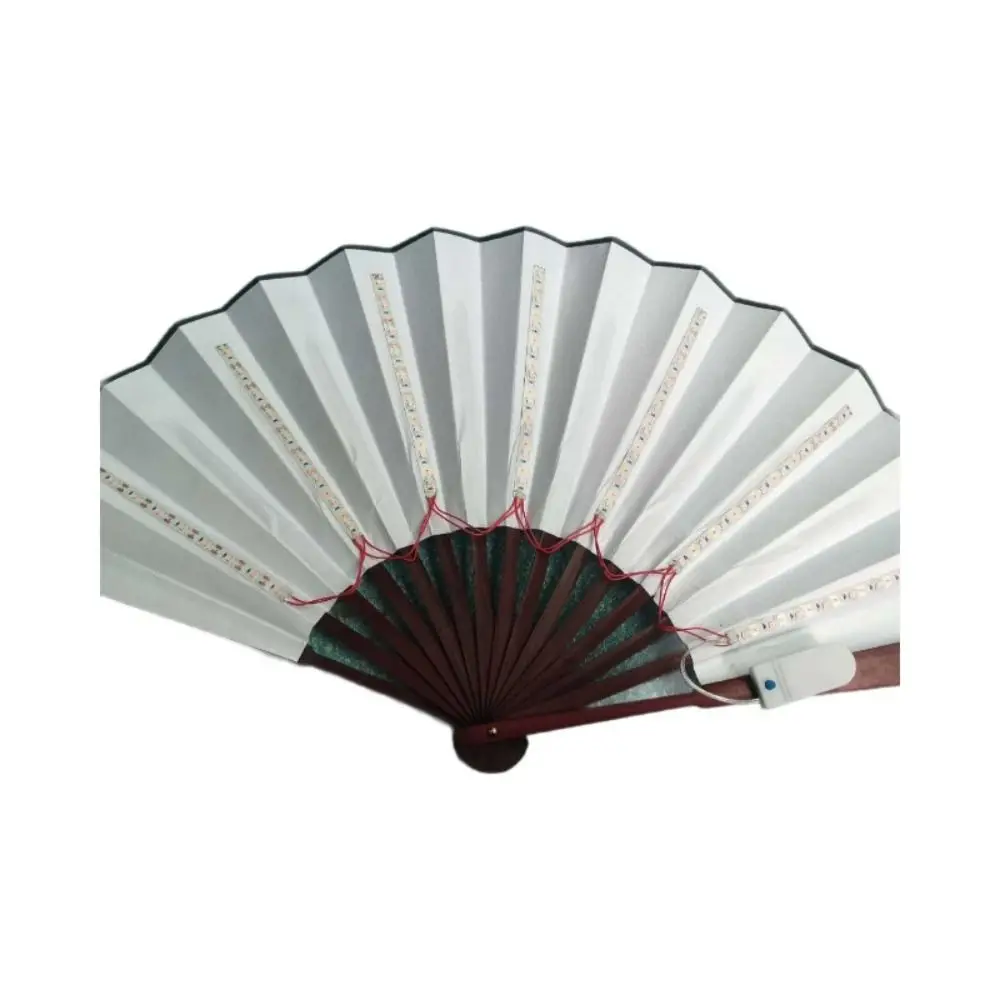 Creative Glow Folding LED Fan Colorful Glow in The Dark Dancing Light Fan Festivals Handmade LED Luminous Fan Halloween Party