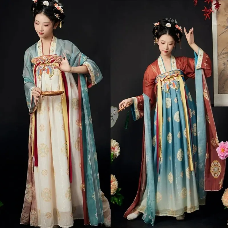 

2024 New Dress Imitates Tang Dynasty Fashion Women Embroidery Republic of China style restored chest-length sleeved shirt