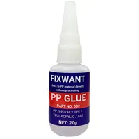FIXWANT Fast Instant Super Glue for Plastic PP/ PPT/ PC/ TPE/ TPU/ ACRYLIC/ ABS Electronic Components Metal Adhesive 20g