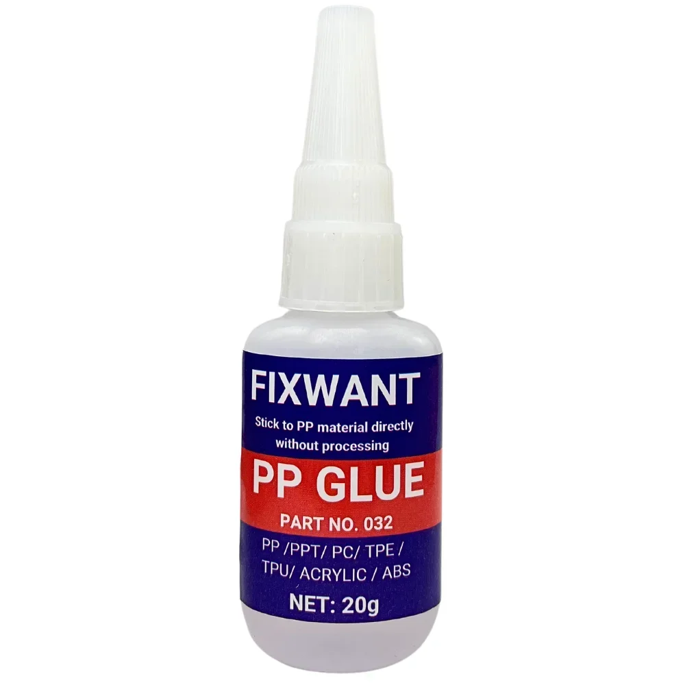 FIXWANT Fast Instant Super Glue for Plastic PP/ PPT/ PC/ TPE/ TPU/ ACRYLIC/ ABS Electronic Components Metal Adhesive 20g