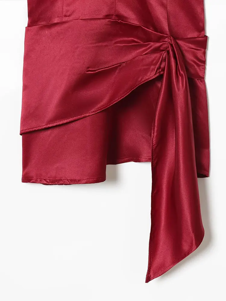 NLZGMSJ 2026 섹시 시크 여성 드레스 리본 민소매 스트레이트 미니 캐미 드레스 패션 휴가 파티 드레스