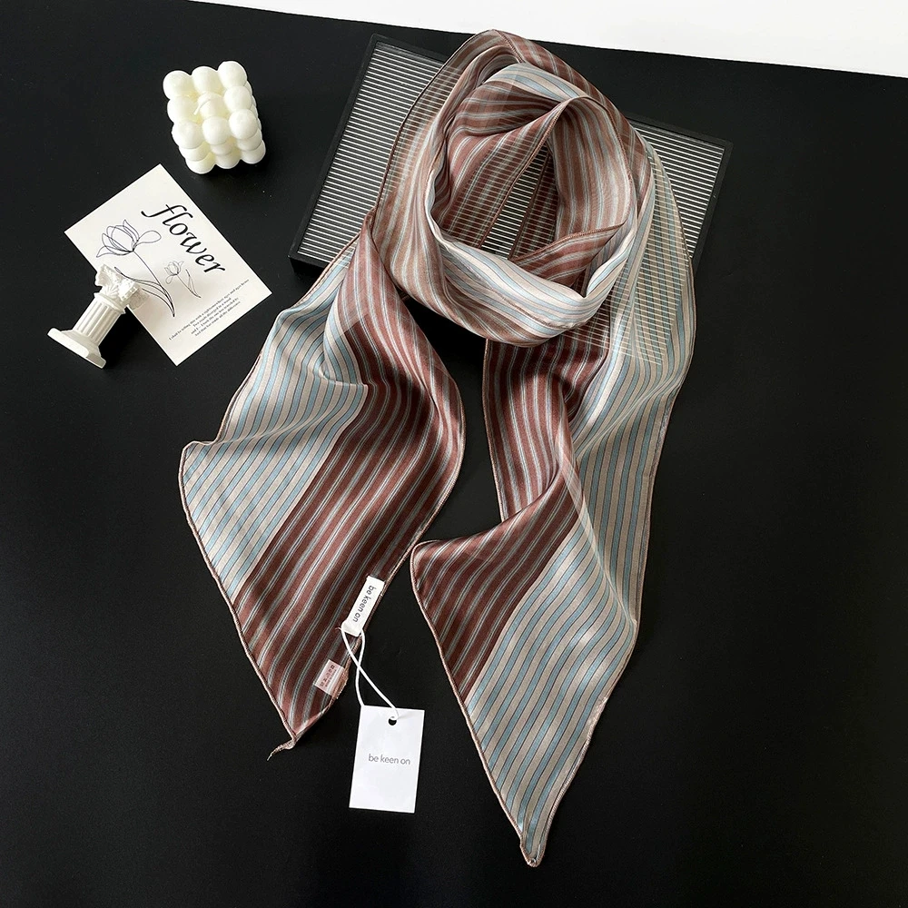 Écharpe coudée petit ruban femme longue bande petite écharpe nouée cou rétro écharpe fleur de cajou décoration petite écharpe en gros