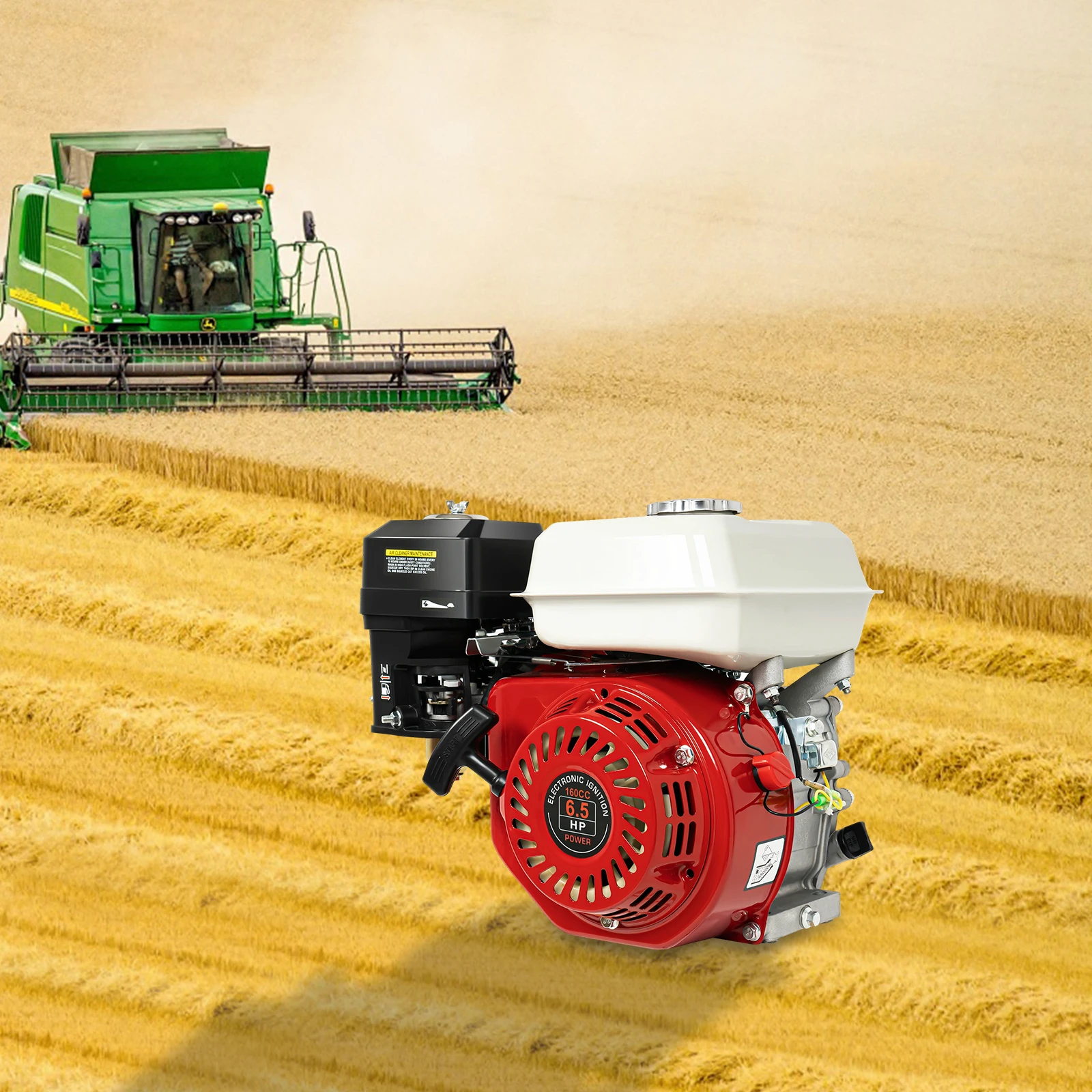 محرك غاز BYMAOCAR 6.5HP، 200cc 4 السكتة الدماغية GX160 محرك الغاز المبرد بالهواء مع صمام علوي OHV لسيارة Honda GX160 OHV Kart #1