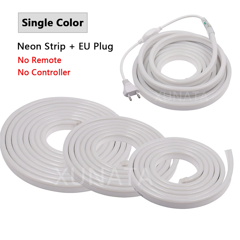 220V Neon Light Sign SMD 5050 2835 RGB Neon Tape Strip Remote Control Waterproof Neon Rope 80Leds/m 120Leds/m Flexible LED Light