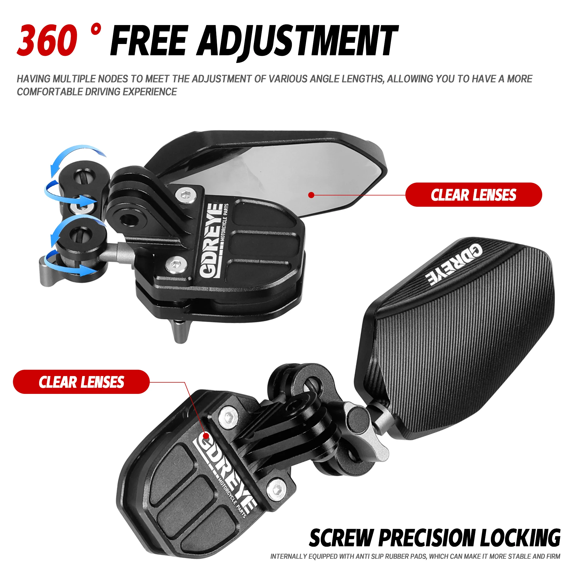 Rearview Mirror For DS800X 800DSX 800Rally DS900X Motorcycle Accessories Wide angle rearview mirror Camera Mount