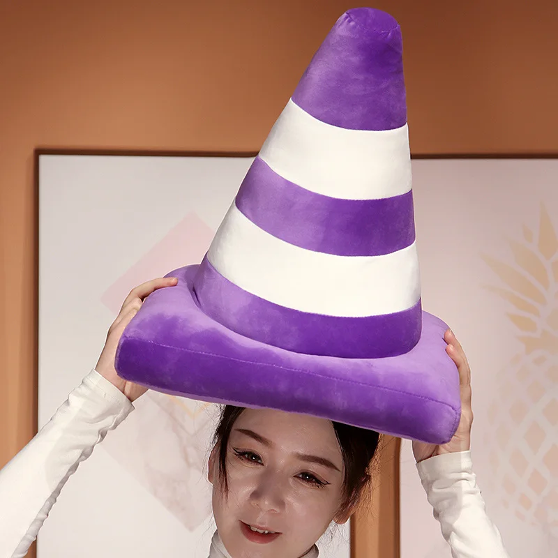 45 cm gefülltes buntes Straßensperren-Verkehrskegel-Plüschtier, rosa, blau, schwarz, rot, orange, grün, blau, gelb, Kissen, Boden, Sofa-Dekoration