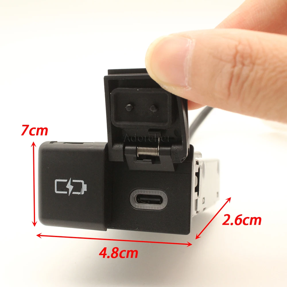 45W+45W Car Fast Charger Socket Dual Type-C PD Charging Outlet Power Adapter For Sienna Highlander RAV4 2018-2022