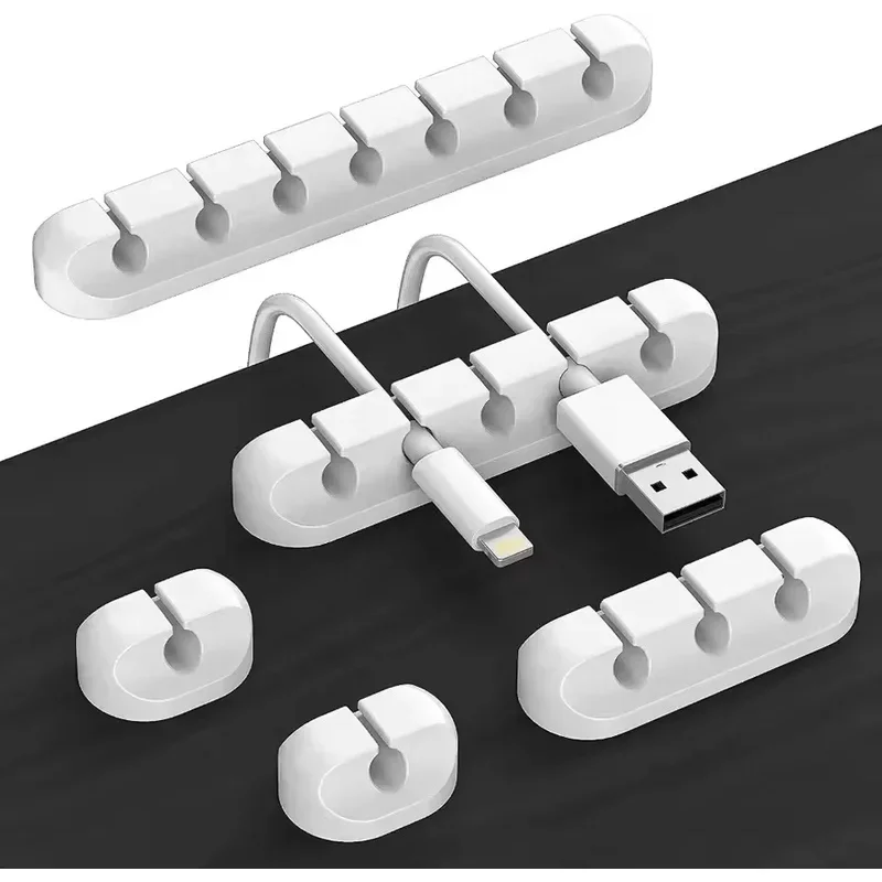 Silicone USB Cable Organizer USB Charging Cable Winder Desktop Tidy Management Clips Cable Holder For Mouse earphone Accessories