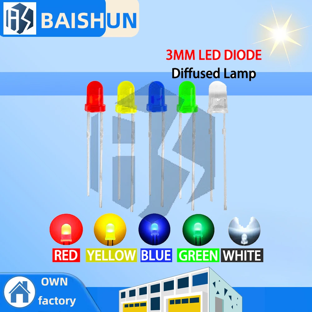 10-100PCS 3Mm F3 Le…