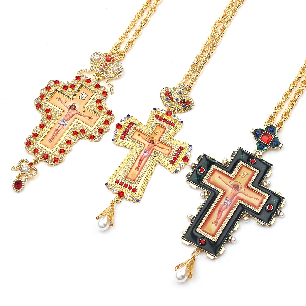 Men'S Accessories Vintage - Gold Color Pectoral Cross Cross Necklace