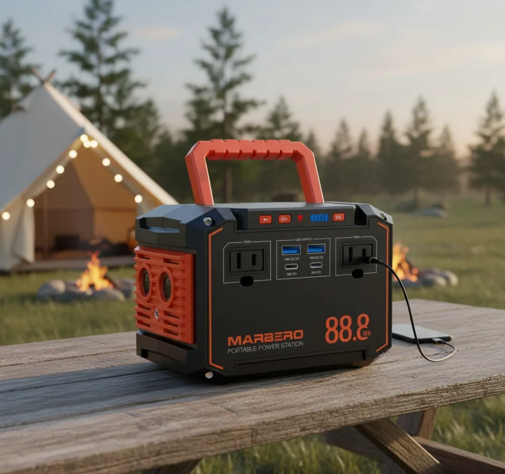 

88.8Wh Portable Power Station 150W AC Output Solar Generator for Camping Emergency Backup with Multiple Charging Ports
