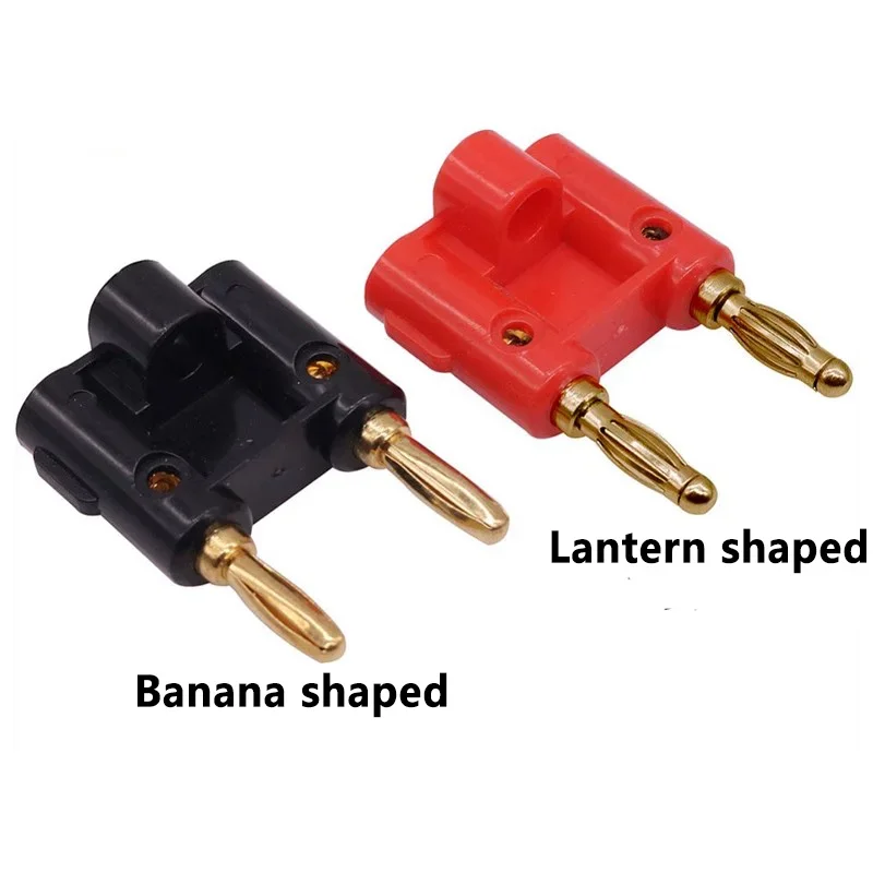 Double Row 4mm Banana Plug Audio Speaker Connector Twin Banana Plug Amplifier Terminal Couple Banana Socket Adapter