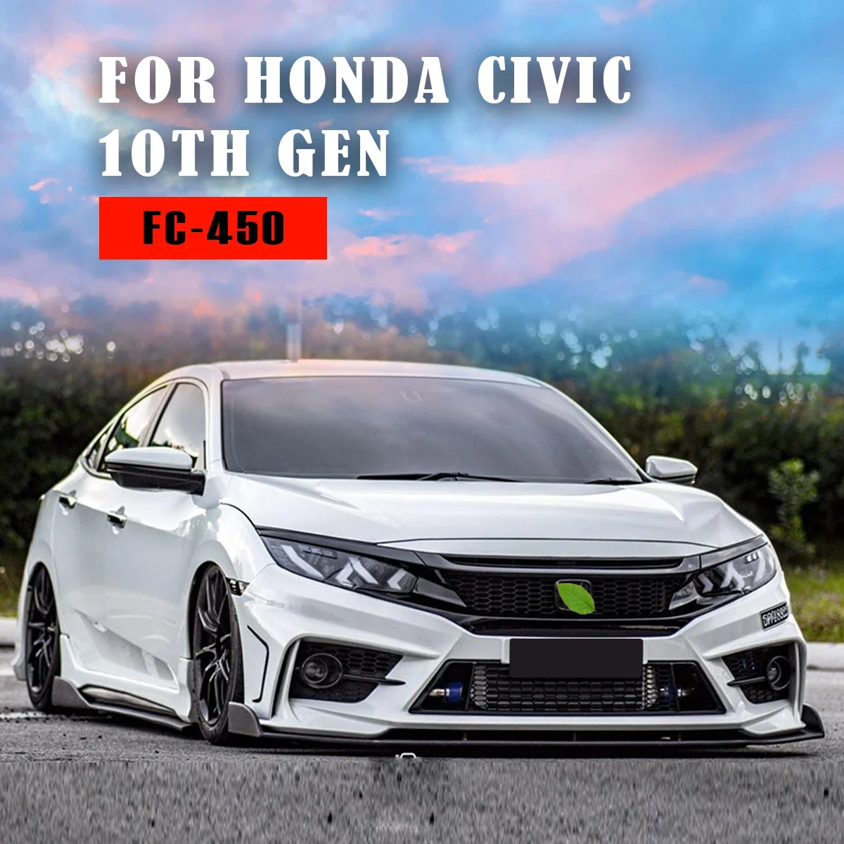 Auto Body Kit PP Injection Molding Front Rear Bumper Lip Side Skirt Back Spoiler Splitter For Honda Civic 10th Sedan