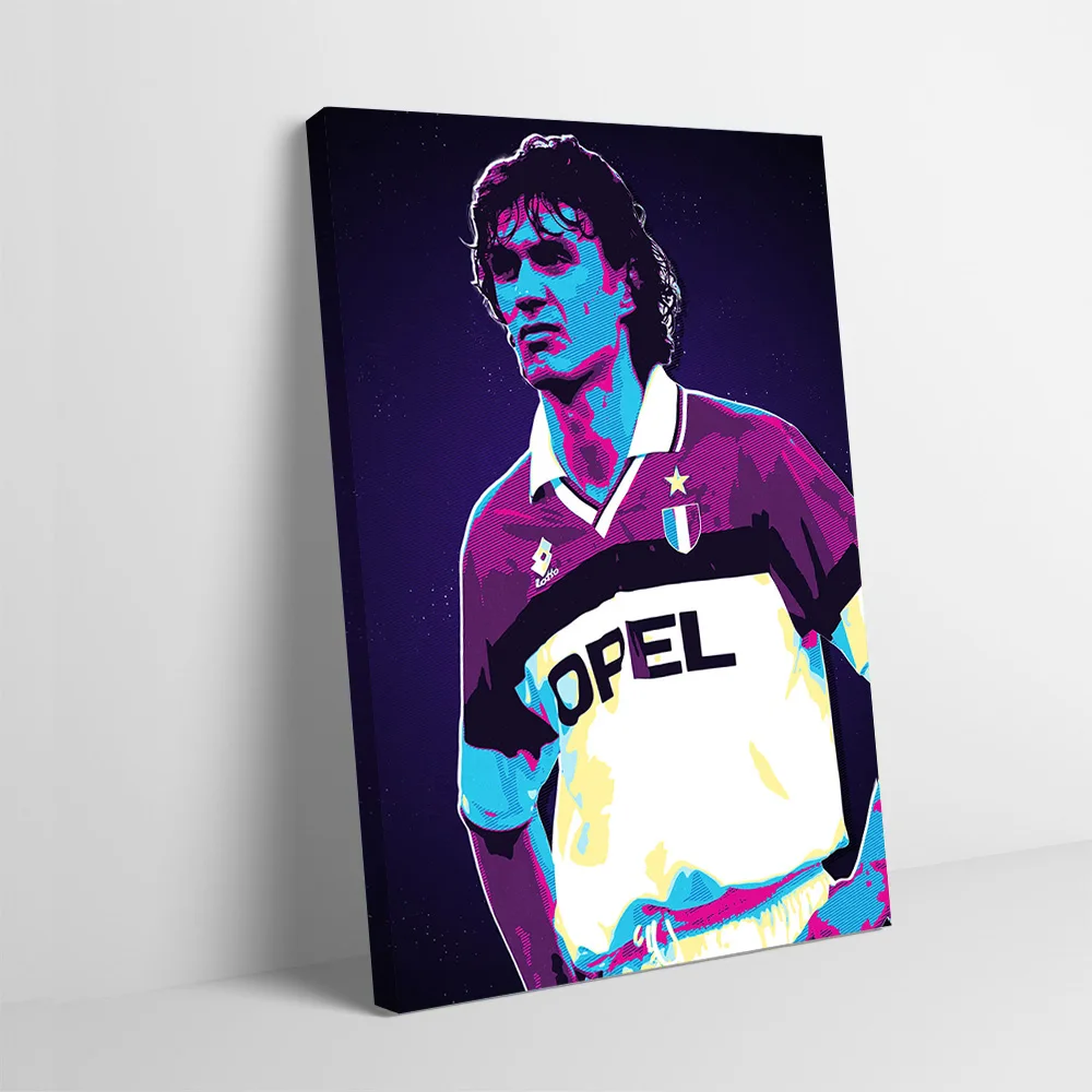 Roberto Baggio Retro Football Art Poster Customizable Printed Canvas Painting for Pictures Wall Art Living Room Decoration Mural