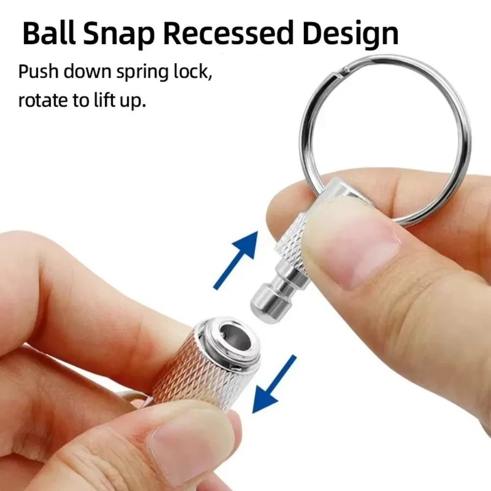 Double Headed Quick Release Keychain 360° Rotation Retractable Clip Pull Apart Buckle Mini Quick Pull Design Keys Fob Outdoor