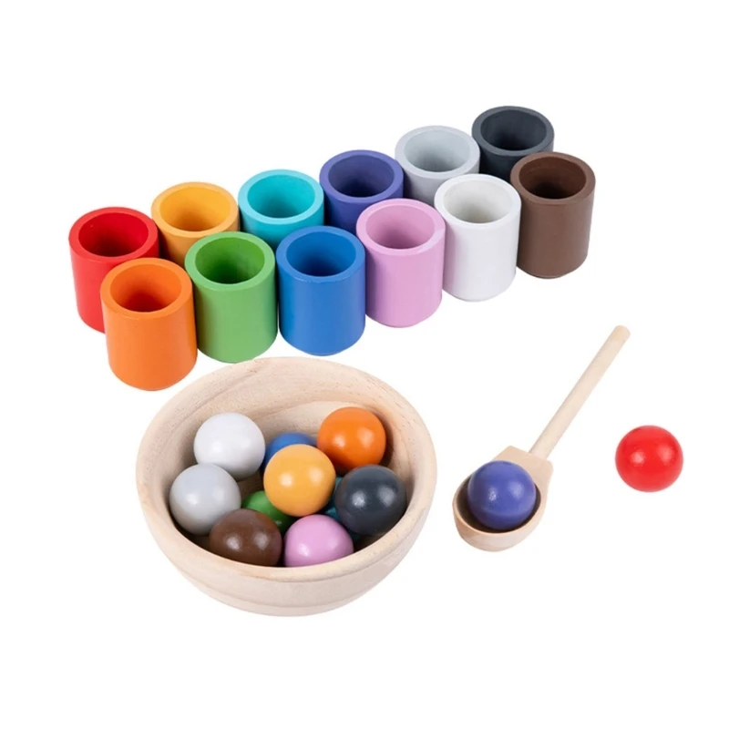 

Sensory Mathematics Toy Balls & Cups Color Sorting Board Game Children Fine Motor Skill Teaching Toy Montessori Activity