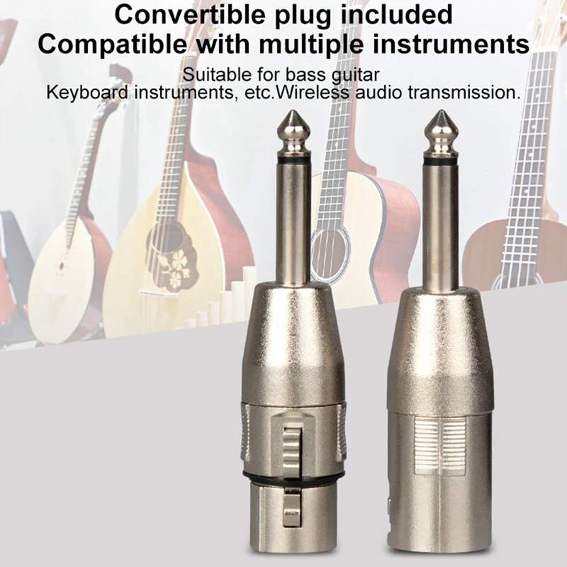 New 2.4G XLR Microphone Wireless Transmitting & Receiving System Dynamic Condenser Microphone Reverberation Adjustment